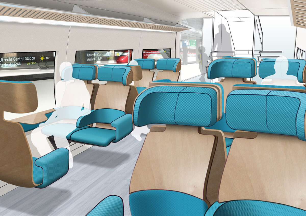 Sustainable train 2025 Intercity interior artist impression