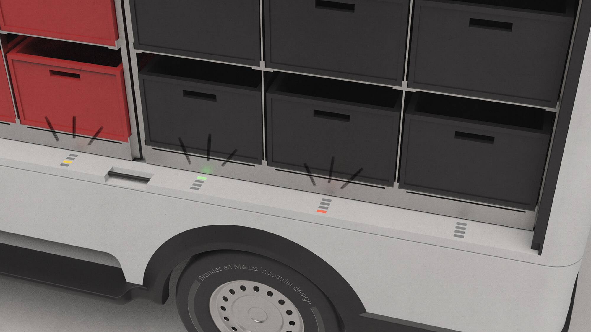 Elektrische bestelbus indicatie lampjes