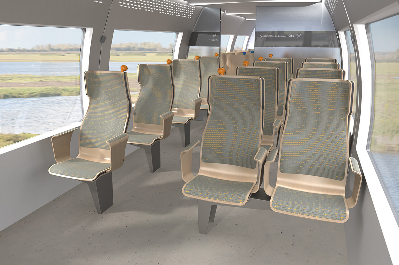 Sustainable train interior first class